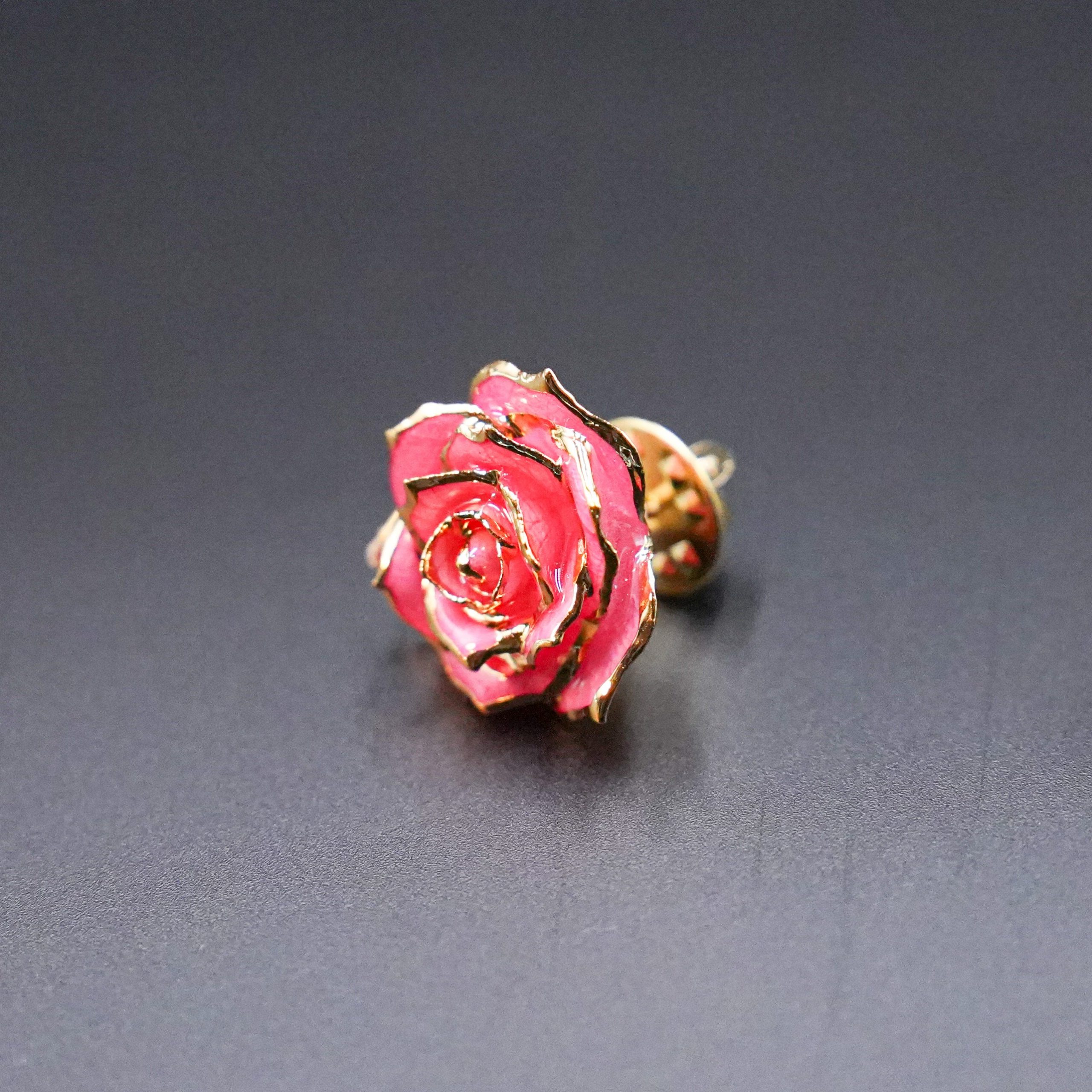 Eternal Rose - One-Of-A-Kind Real 24K hot Gold Pink Perfection Eternal Tie Clip